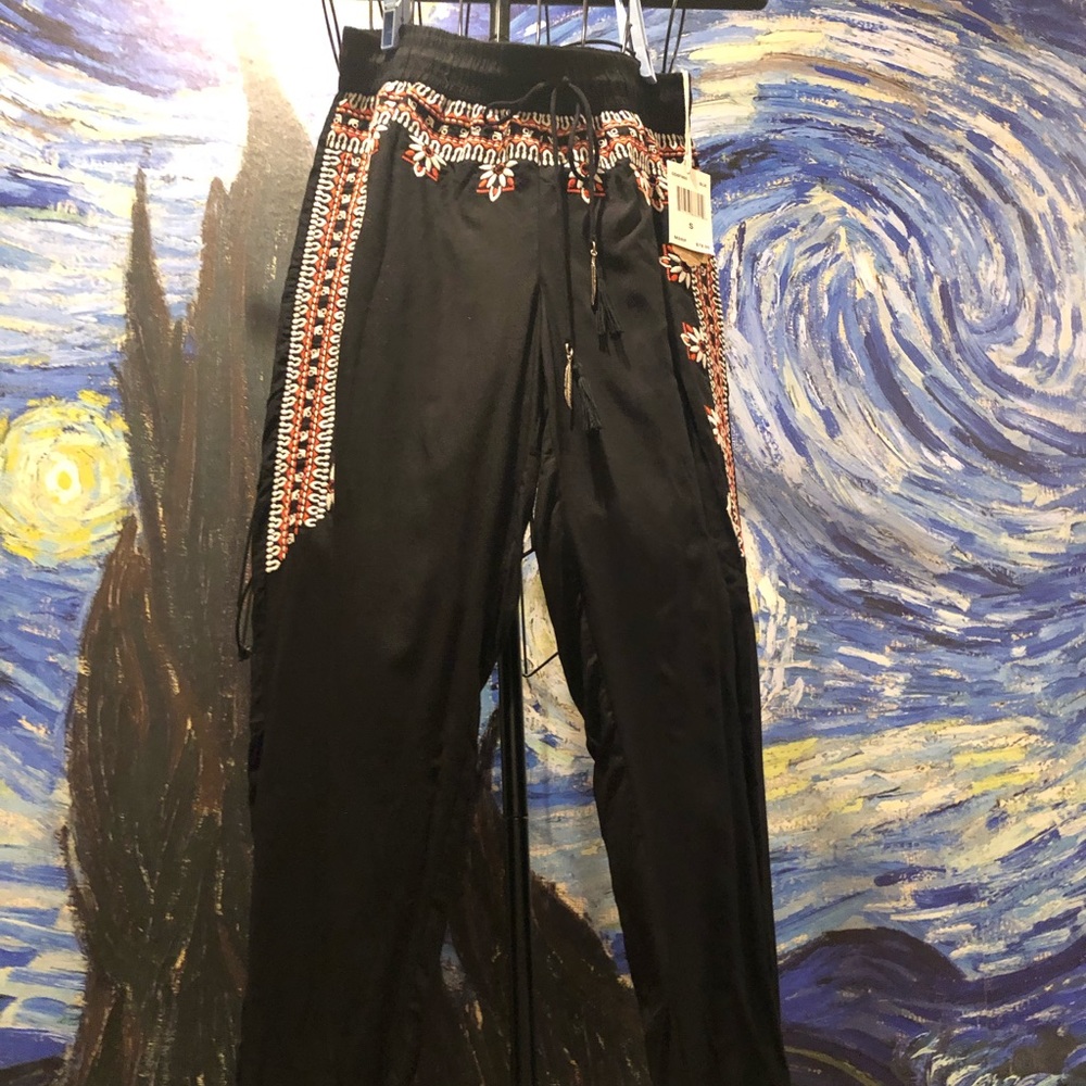 Green Dragon embroidered pants